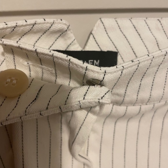 ME + EM striped pants 8 wide leg white black coastal classic casual designer - Picture 3 of 7